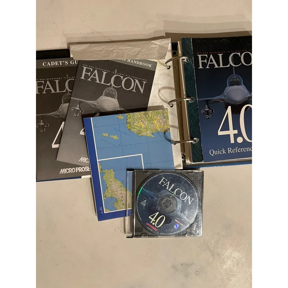 Falcon 4.0 LOT MicroProse Flight Simulator 1998 CD Strategy Guide Manual Binder
